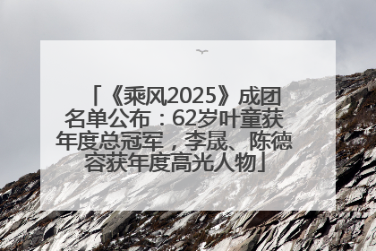 《乘风2025》成团名单公布：62岁叶童获年度总冠军，李晟、陈德容获年度高光人物