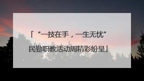 “一技在手，一生无忧” 民勤职教活动周精彩纷呈
