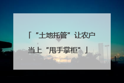 “土地托管”让农户当上“甩手掌柜”