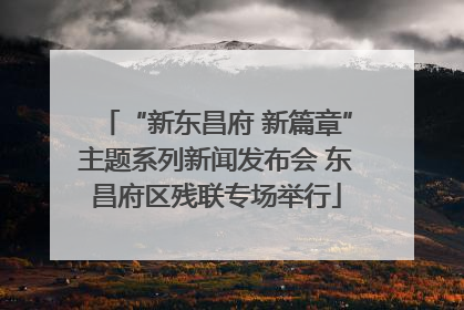 “新东昌府 新篇章”主题系列新闻发布会 东昌府区残联专场举行