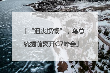 “沮丧愤慨”，乌总统提前离开G7峰会
