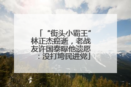 “街头小霸王”林正杰癌逝，老战友许国泰曝他遗愿：没打垮民进党
