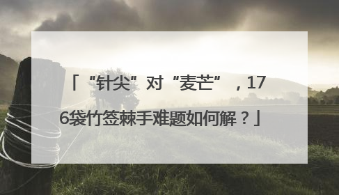 “针尖”对“麦芒”，176袋竹签棘手难题如何解？