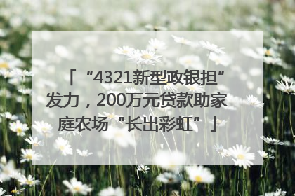 “4321新型政银担”发力，200万元贷款助家庭农场“长出彩虹”