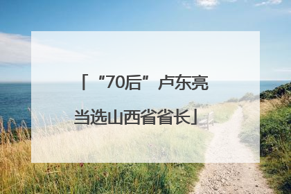 “70后”卢东亮当选山西省省长