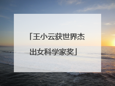 王小云获世界杰出女科学家奖