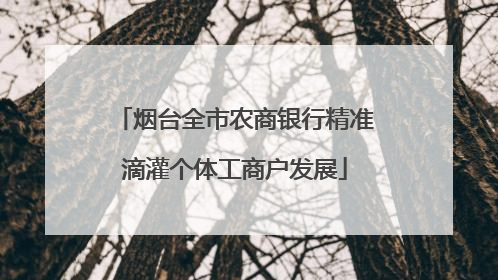 烟台全市农商银行精准滴灌个体工商户发展