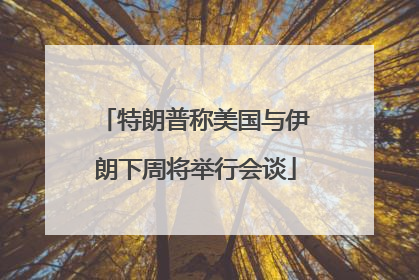 特朗普称美国与伊朗下周将举行会谈