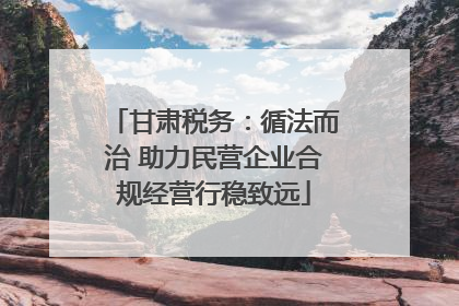 甘肃税务：循法而治 助力民营企业合规经营行稳致远
