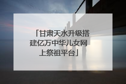 甘肃天水升级搭建亿万中华儿女网上祭祖平台