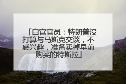 白宫官员：特朗普没打算与马斯克交谈，不感兴趣，准备卖掉早前购买的特斯拉