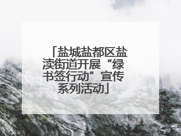 盐城盐都区盐渎街道开展“绿书签行动”宣传系列活动