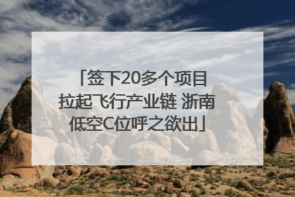 签下20多个项目 拉起飞行产业链 浙南低空C位呼之欲出