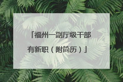 福州一副厅级干部有新职（附简历）