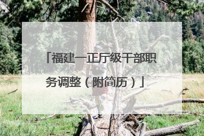福建一正厅级干部职务调整（附简历）