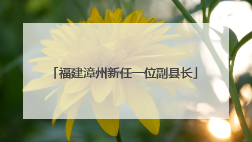 福建漳州新任一位副县长
