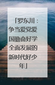 罗东川：争当爱党爱国勤奋好学全面发展的新时代好少年
