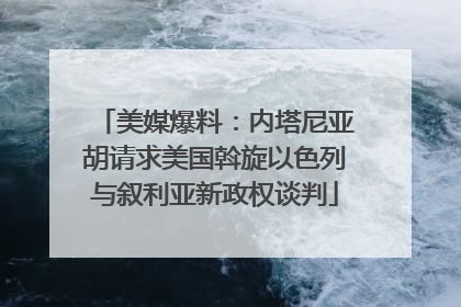 美媒爆料：内塔尼亚胡请求美国斡旋以色列与叙利亚新政权谈判