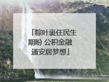粽叶裹住民生期盼 公积金融通安居梦想