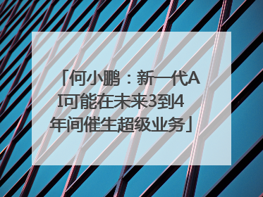 何小鹏：新一代AI可能在未来3到4年间催生超级业务