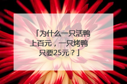为什么一只活鸭上百元，一只烤鸭只要25元？