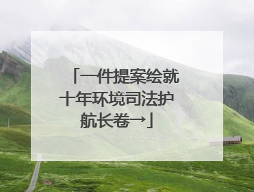 一件提案绘就十年环境司法护航长卷→