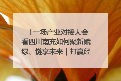 一场产业对接大会 看四川南充如何聚新赋绿、链享未来｜打赢经济发展翻身仗