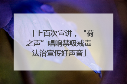 上百次宣讲，“荷之声”唱响禁吸戒毒法治宣传好声音