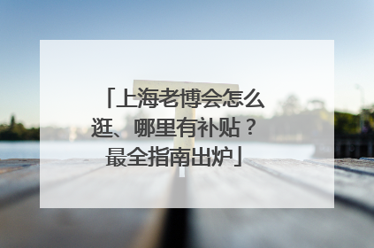 上海老博会怎么逛、哪里有补贴？最全指南出炉