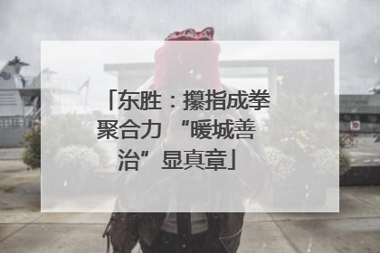 东胜：攥指成拳聚合力 “暖城善治”显真章