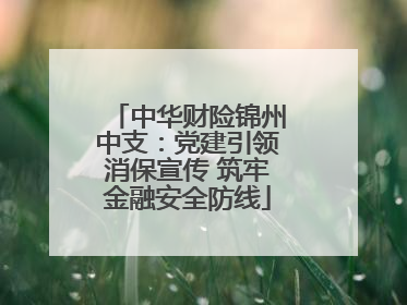 中华财险锦州中支：党建引领消保宣传 筑牢金融安全防线