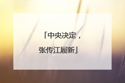 中央决定，张传江履新
