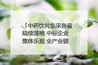 中药饮片集采各省陆续落地 中标企业整体乐观 全产业链洗牌已开始｜传真