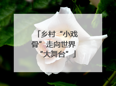 乡村“小戏骨”走向世界“大舞台”