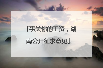 事关你的工资，湖南公开征求意见
