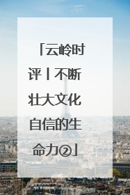 云岭时评丨不断壮大文化自信的生命力②