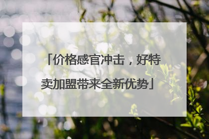 价格感官冲击，好特卖加盟带来全新优势