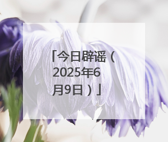今日辟谣（2025年6月9日）