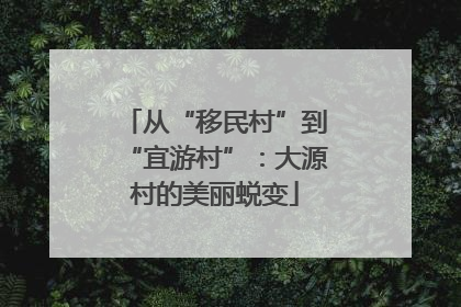 从“移民村”到“宜游村”：大源村的美丽蜕变