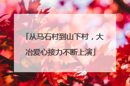 从马石村到山下村，大冶爱心接力不断上演