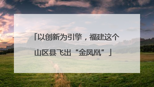 以创新为引擎，福建这个山区县飞出“金凤凰”