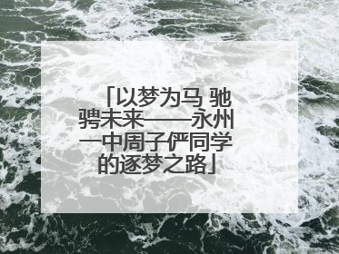 以梦为马 驰骋未来——永州一中周子俨同学的逐梦之路