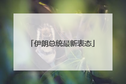 伊朗总统最新表态