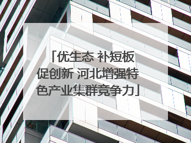 优生态 补短板 促创新 河北增强特色产业集群竞争力