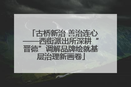 古桥新治 善治连心——西街派出所深耕“晋德”调解品牌绘就基层治理新画卷