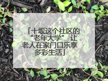 十堰这个社区的“老年大学” 让老人在家门口乐享多彩生活