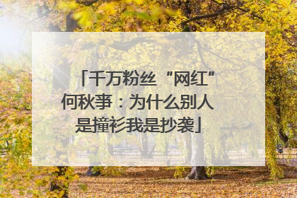 千万粉丝“网红”何秋亊：为什么别人是撞衫我是抄袭
