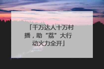 千万达人十万村播，助“荔”大行动火力全开
