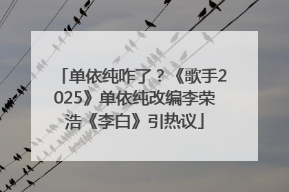 单依纯咋了？《歌手2025》单依纯改编李荣浩《李白》引热议