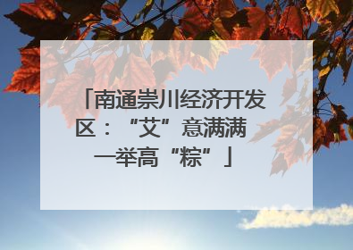 南通崇川经济开发区：“艾”意满满 一举高“粽”